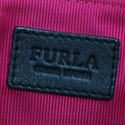 FURLA bag shoulder pink handbag Boston style metal charm leather