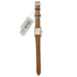 SEIKO nano・universe Special Edition watch, square quartz, leather strap, embossed leather, SSEH006, camel, gold, white