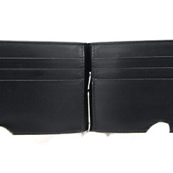 Fendi Bi-fold Money Clip 7M0281 Black Grey Yellow Leather Bill Holder Compact Wallet Zucca Pattern FF Men's FENDI