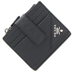 Prada Bi-fold Wallet 2MC066 Black Leather Saffiano Compact Women Men PRADA