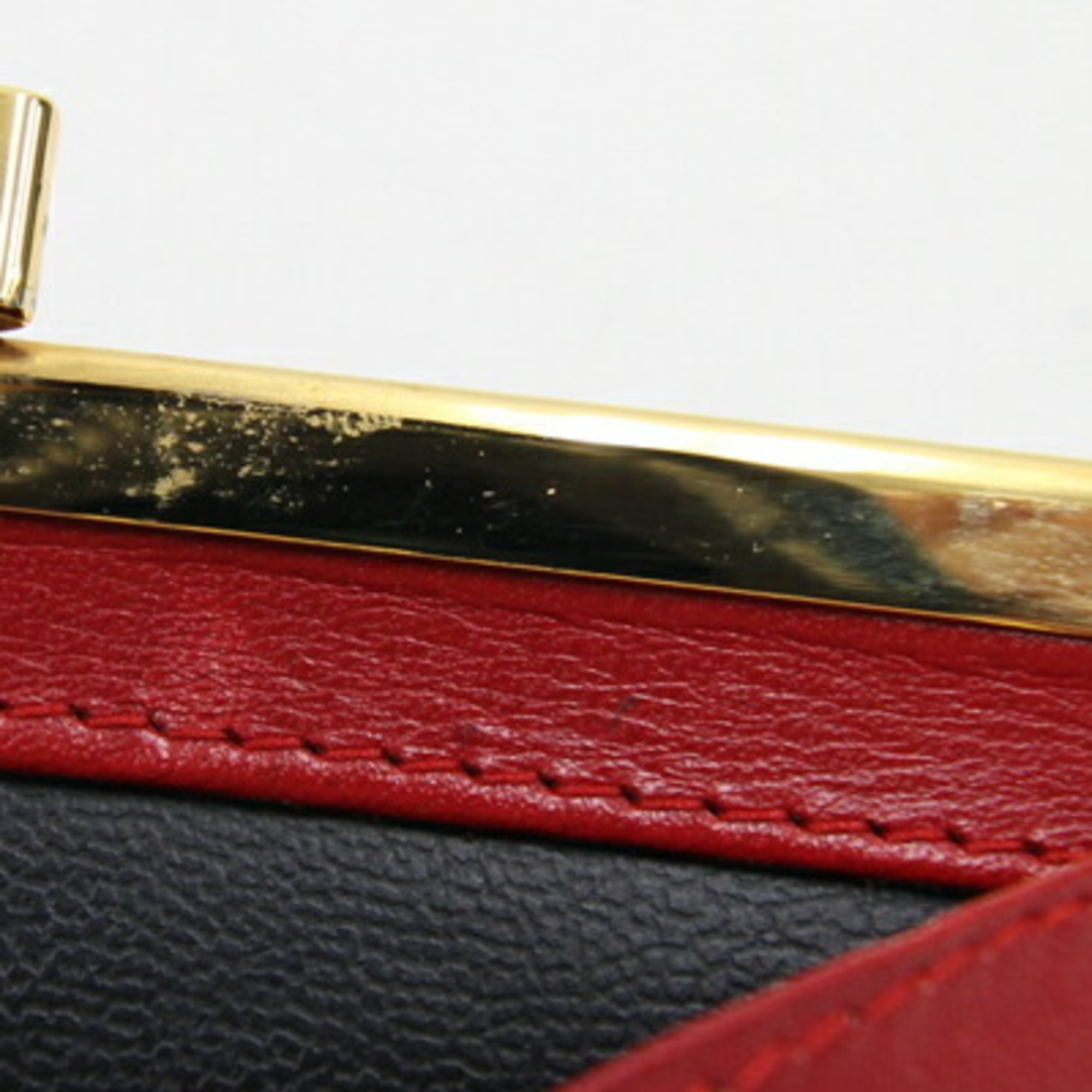 Christian Dior Dior Bi-fold Wallet Red Leather Compact Women's Pattern Old Christian