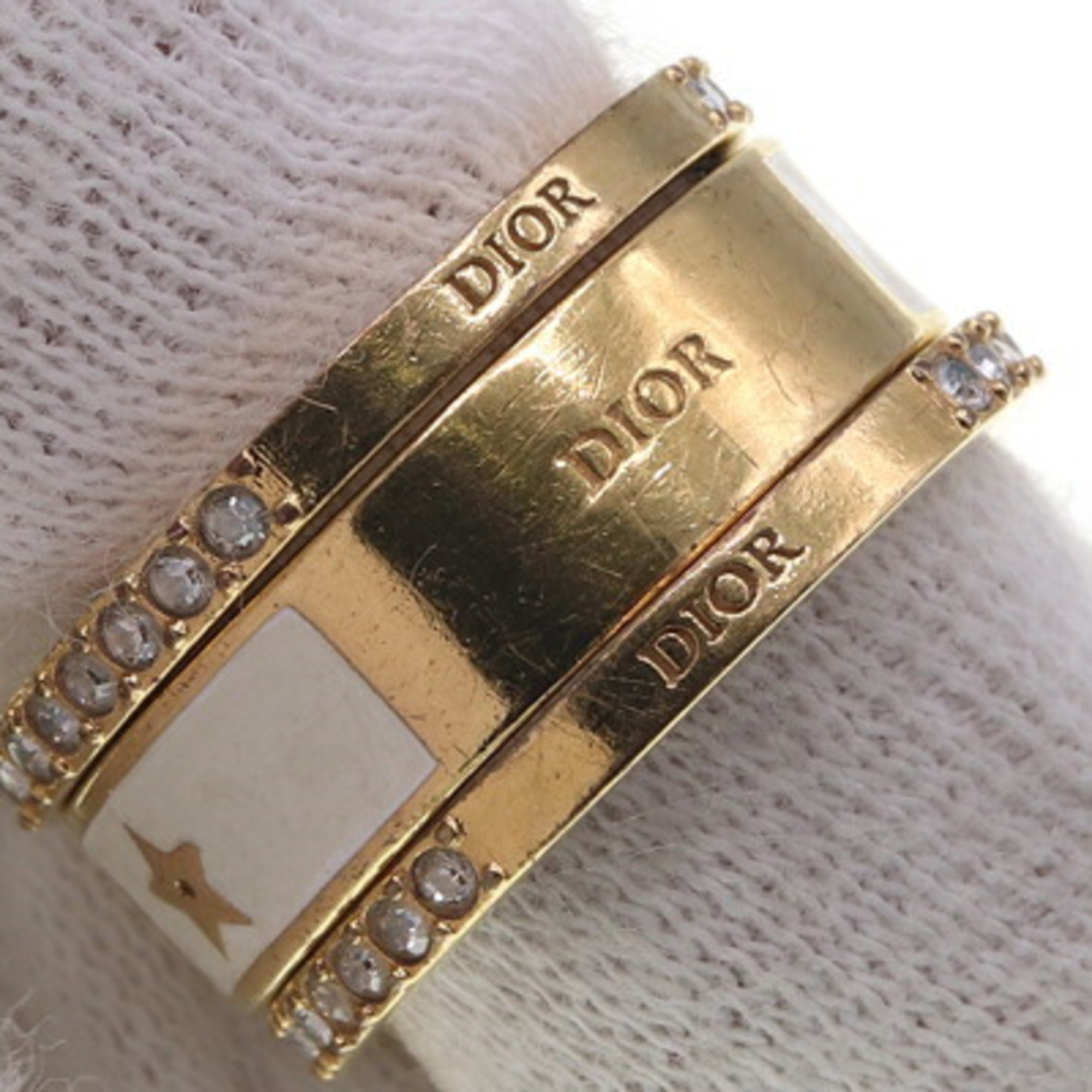 Christian Dior Dior Ring Cord R1256ODETTELQ White Gold 3 Set Stone Women's Christian