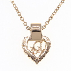 Christian Dior Dior Necklace Gold Metal Heart Stone Women's Christian