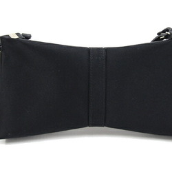 Salvatore Ferragamo Shoulder Bag AU-22 4720 Black Satin Leather Ribbon Women's