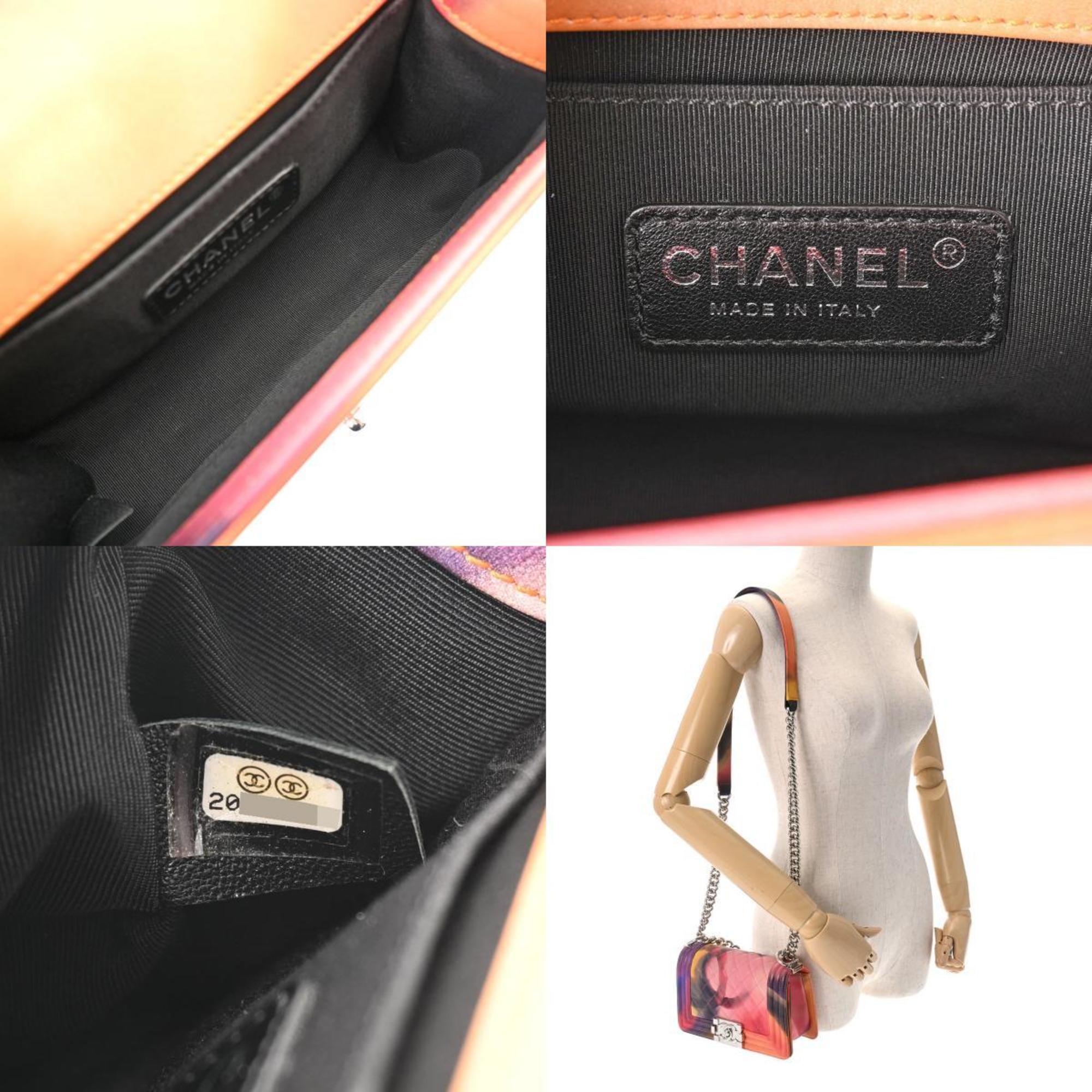 CHANEL Boy Chanel Chain Shoulder 20cm Marble - Women's Lambskin Bag