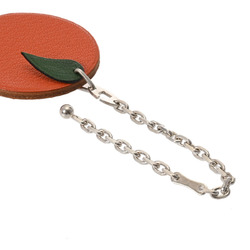 HERMES Hermes Keychain Orange Motif - Unisex Chevre Charm