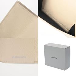 BALENCIAGA Paper Wallet Cream 391446 Unisex Calf Leather Tri-fold