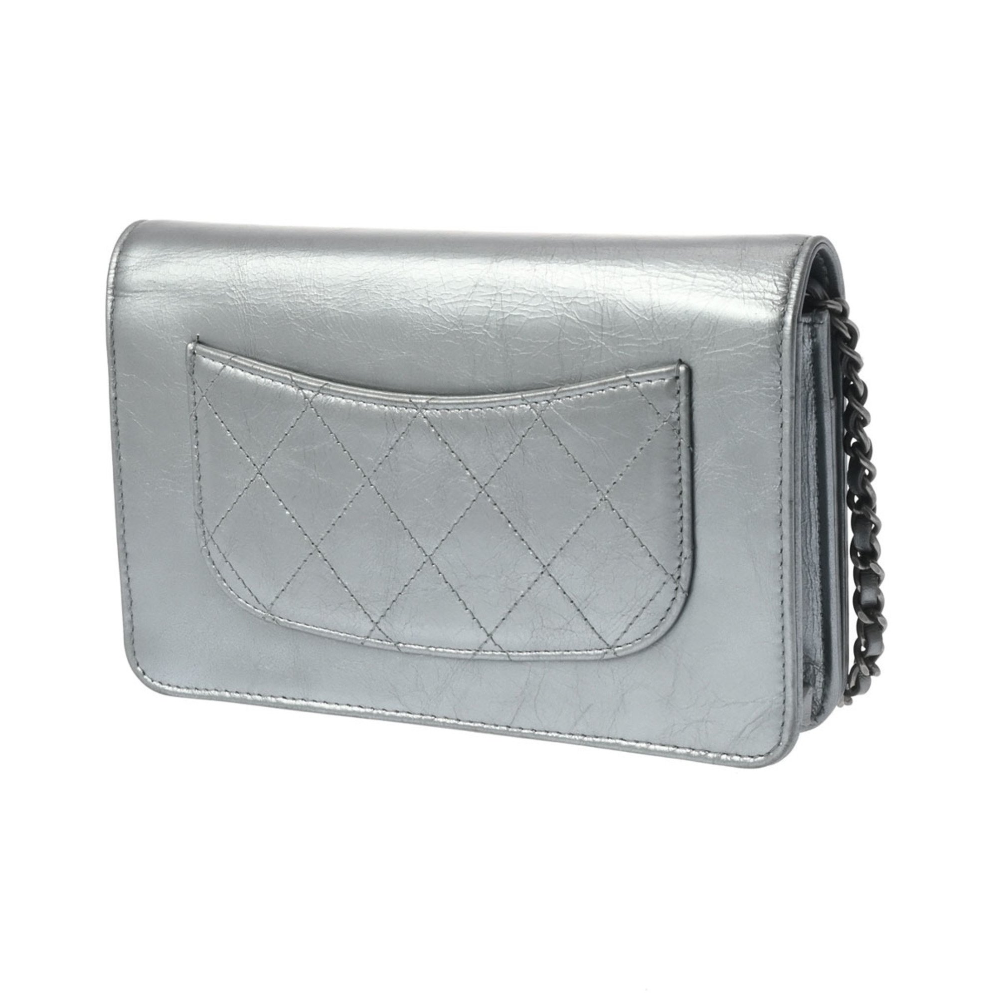 CHANEL Chanel Chain Wallet Silver / - Women's Calf Shoulder Bag