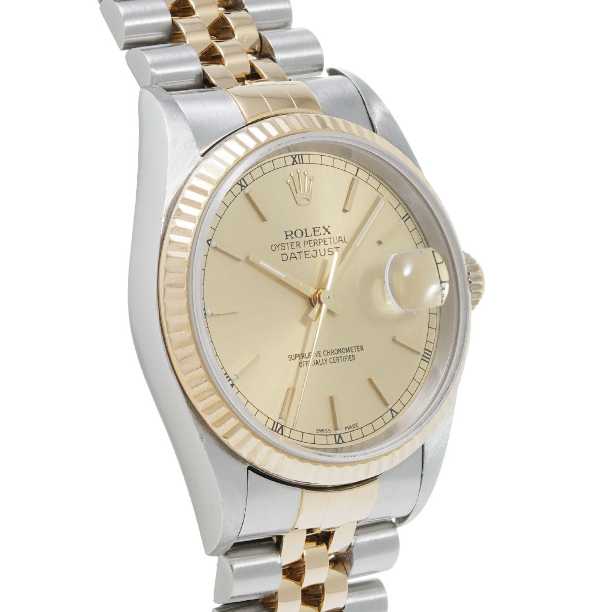 ROLEX Rolex Datejust 16233 Men's YG/SS Watch Automatic Champagne Dial