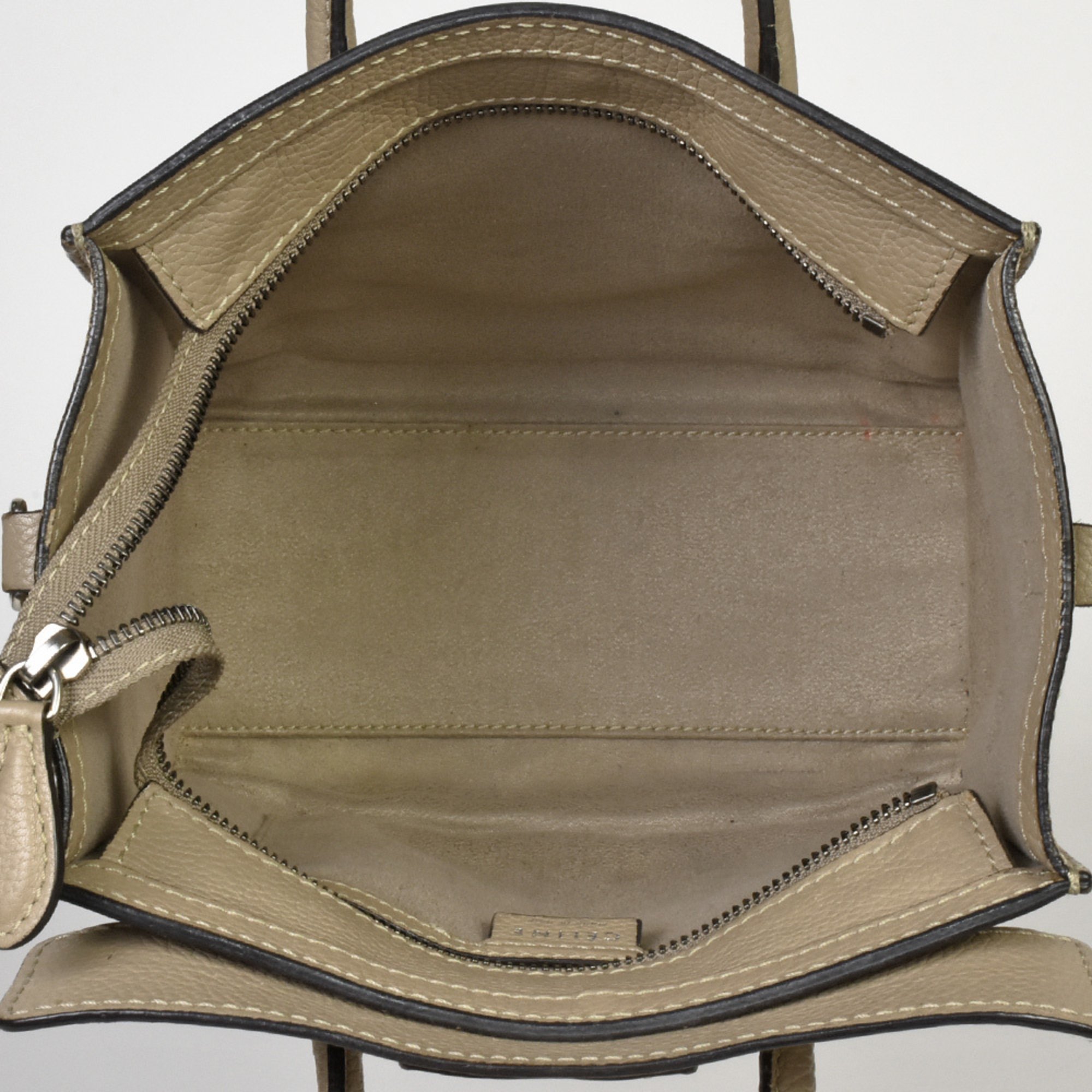 CELINE Luggage Nano Shopper Shoulder Bag Calfskin 168243 Beige Handbag ITONB4EMMCX4