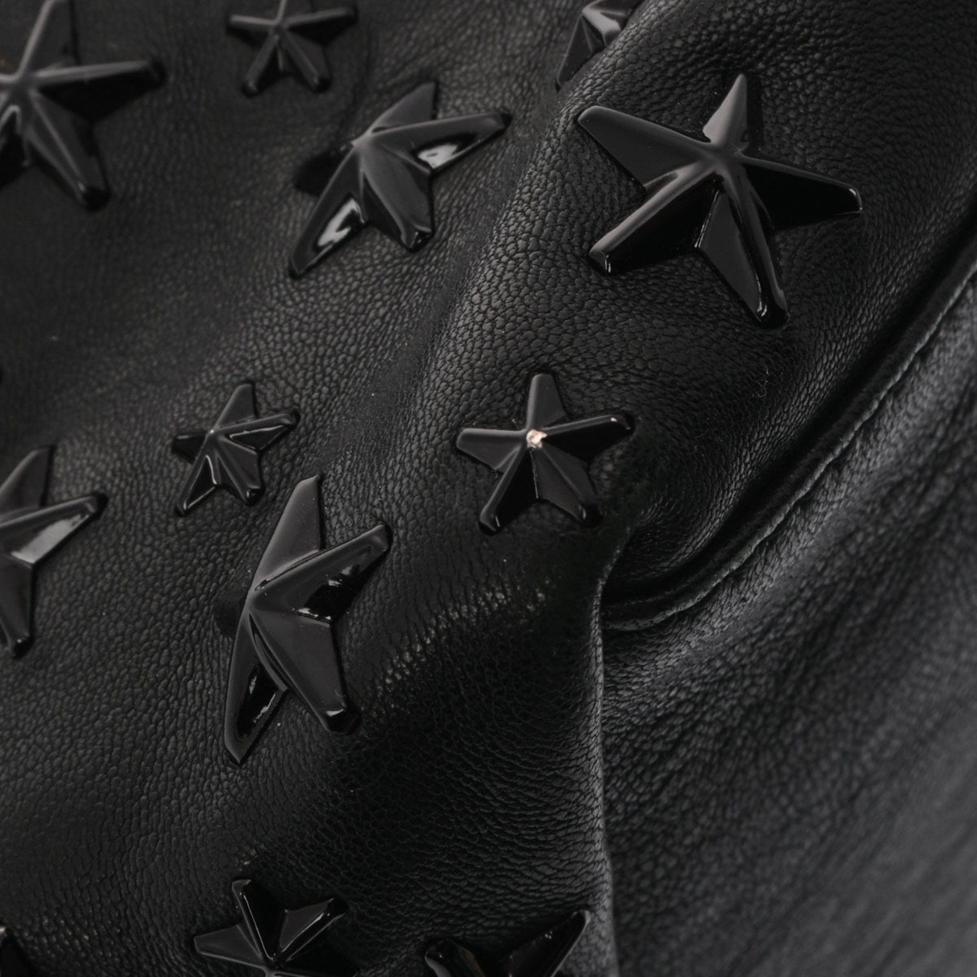 JIMMY CHOO Star Studs Small Tote Black - Women's Leather Handbag