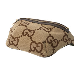 GUCCI Jumbo GG Belt Bag Beige 696031 Men's Canvas Leather Waist