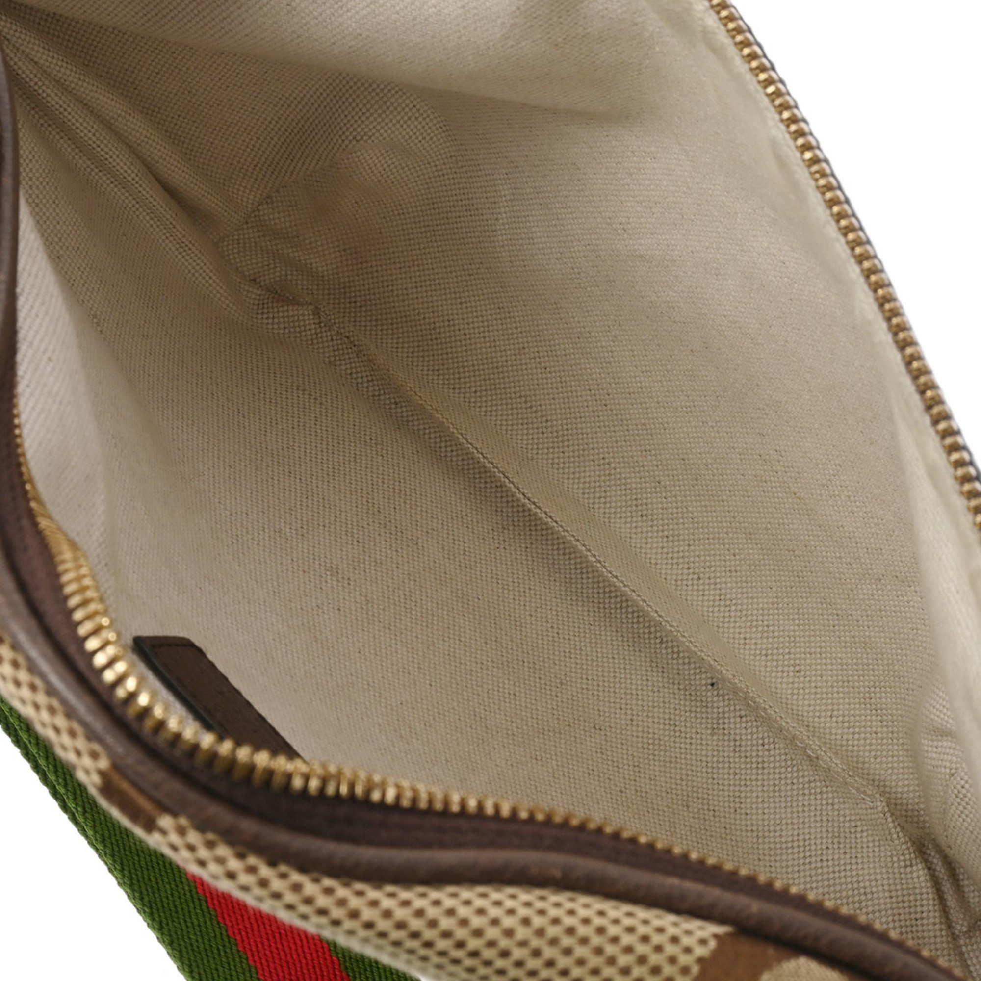 GUCCI Jumbo GG Belt Bag Beige 696031 Men's Canvas Leather Waist