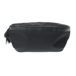 SAINT LAURENT Belt Bag Waist Black 649768 Men's Leather Nylon Body
