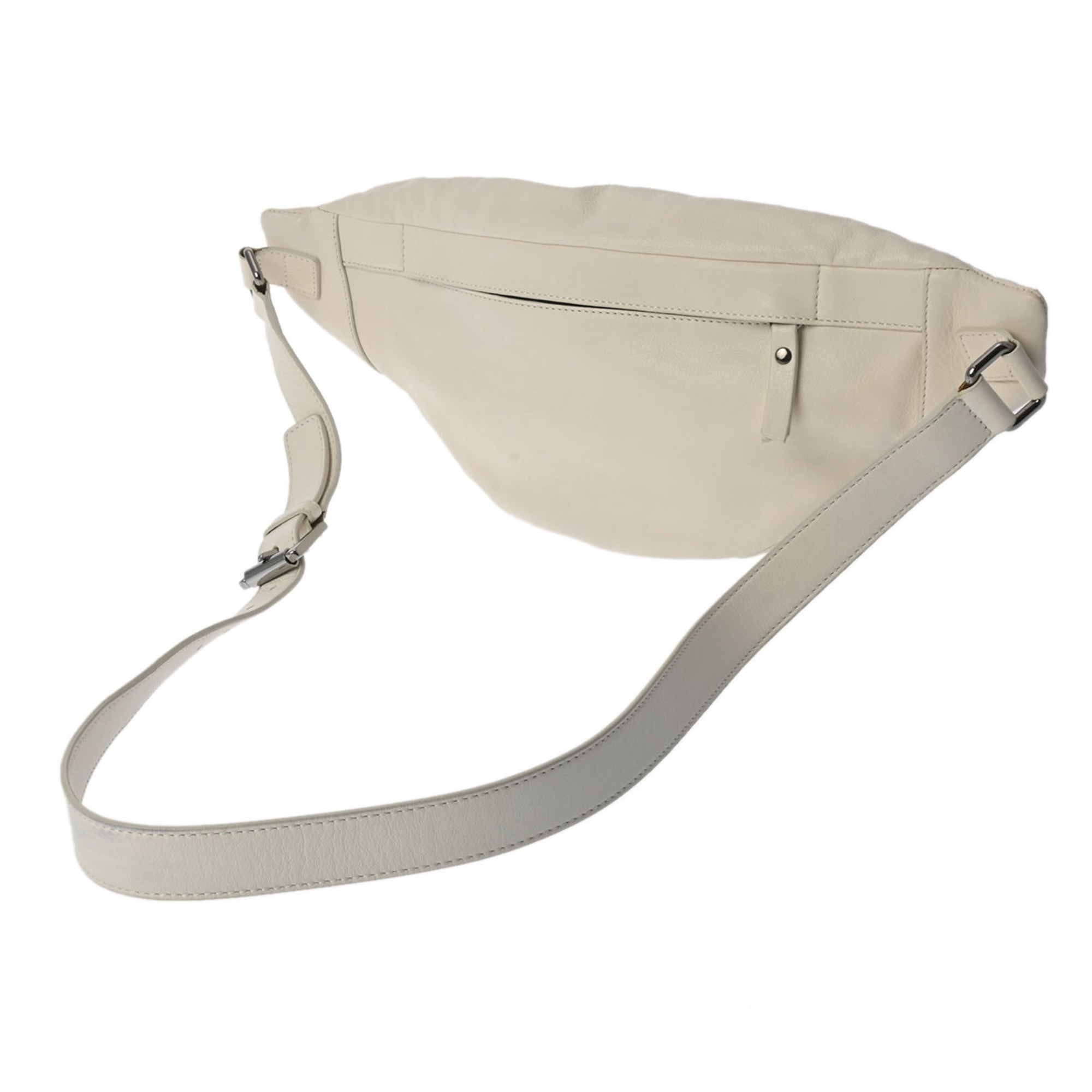 JIMMY CHOO Studded White Unisex Leather Body Bag