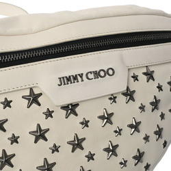 JIMMY CHOO Studded White Unisex Leather Body Bag