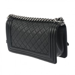 CHANEL Boy Chanel Chain Shoulder Bag 25cm Black A67086 Women's Caviar Skin