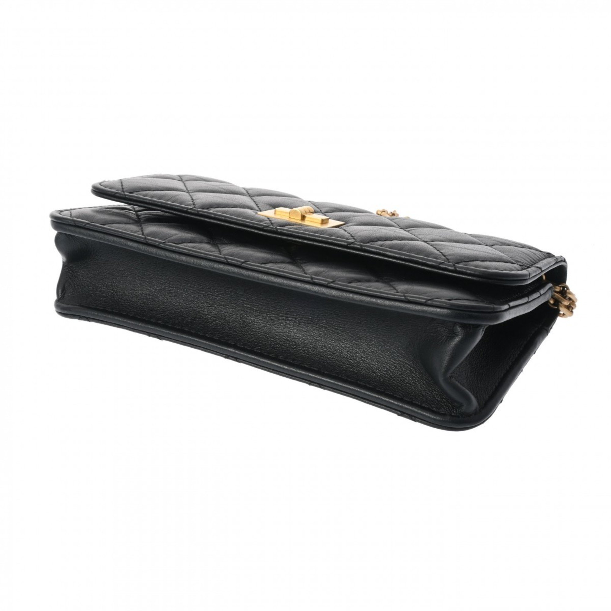 CHANEL Chanel Matelasse Flap Phone Case 2.55 Black - Women's Leather Shoulder Bag