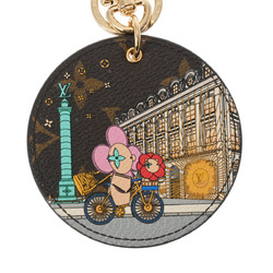 LOUIS VUITTON Louis Vuitton Porte Cle Illustre Paris Vivienne Brown/Pink M00872 Unisex Monogram Canvas Keychain