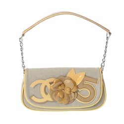 CHANEL NO5 Camellia Beige - Women's Canvas Enamel Handbag