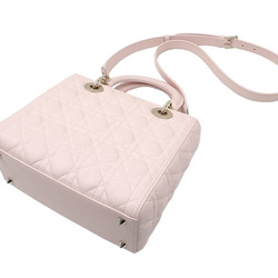 Christian Dior Handbag Lady Bag Medium Women's Powder Pink Lambskin M0565ONGE_M413 Cannage A6047139