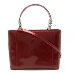Christian Dior Marispearl handbag shoulder bag patent leather red