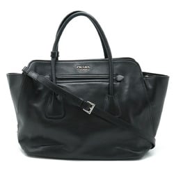 PRADA Prada Handbag Shoulder Bag SOFT CALF Leather NERO Black Purchased at a domestic boutique BN2611