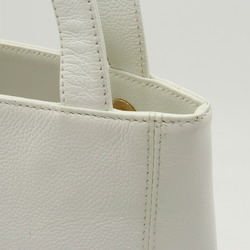 CHANEL Coco Mark Tote Bag Shoulder Caviar Skin Leather White