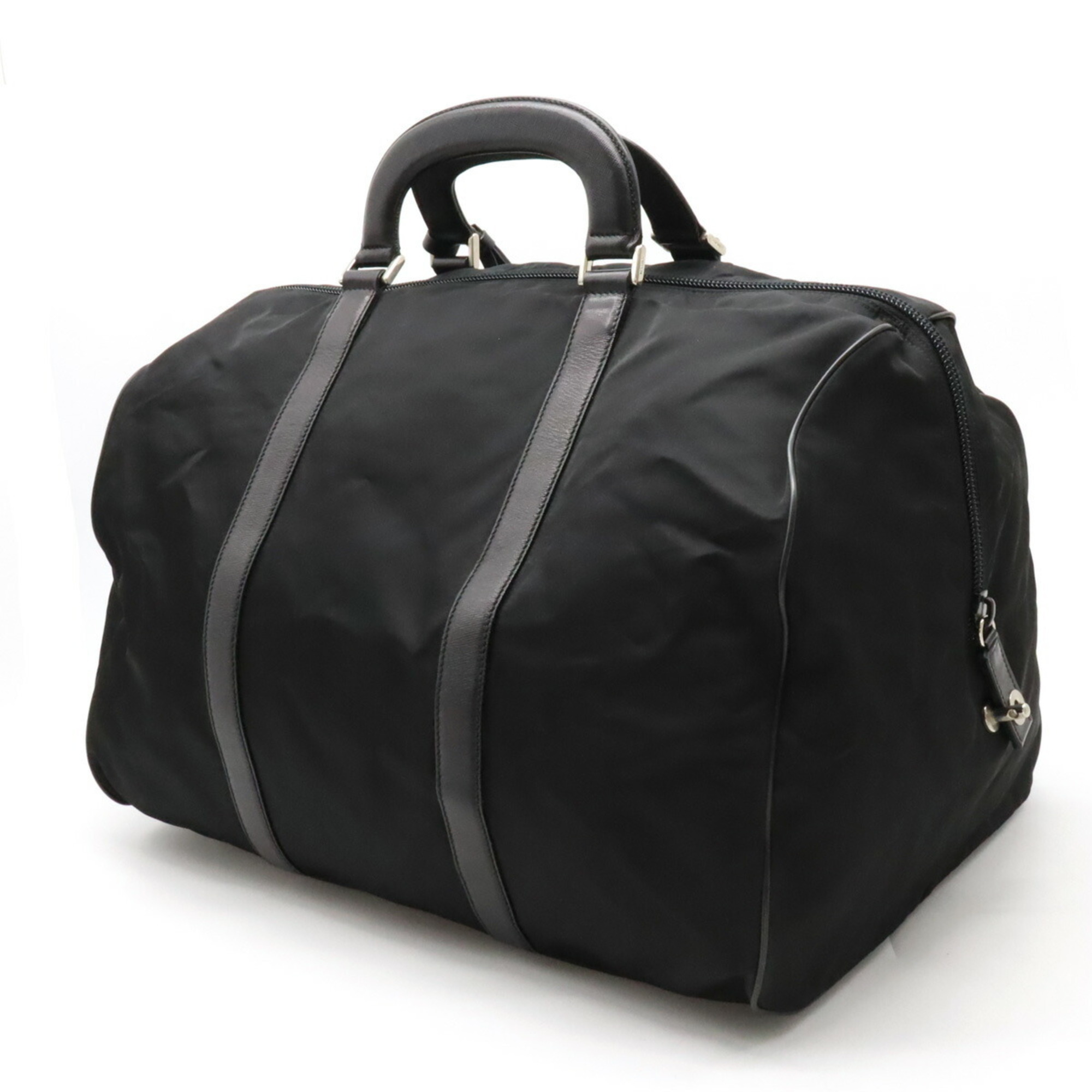 PRADA Prada Boston bag travel nylon leather NERO black