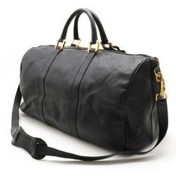 LOEWE Amazona 50 Anagram Boston Bag Travel Shoulder Leather Black