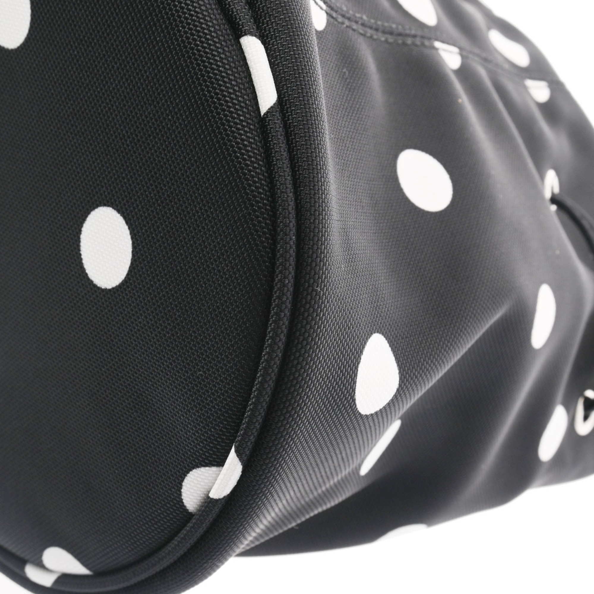 BALENCIAGA Wheel XS Drawling Dot Black/White 656682 Women's Nylon Shoulder Bag
