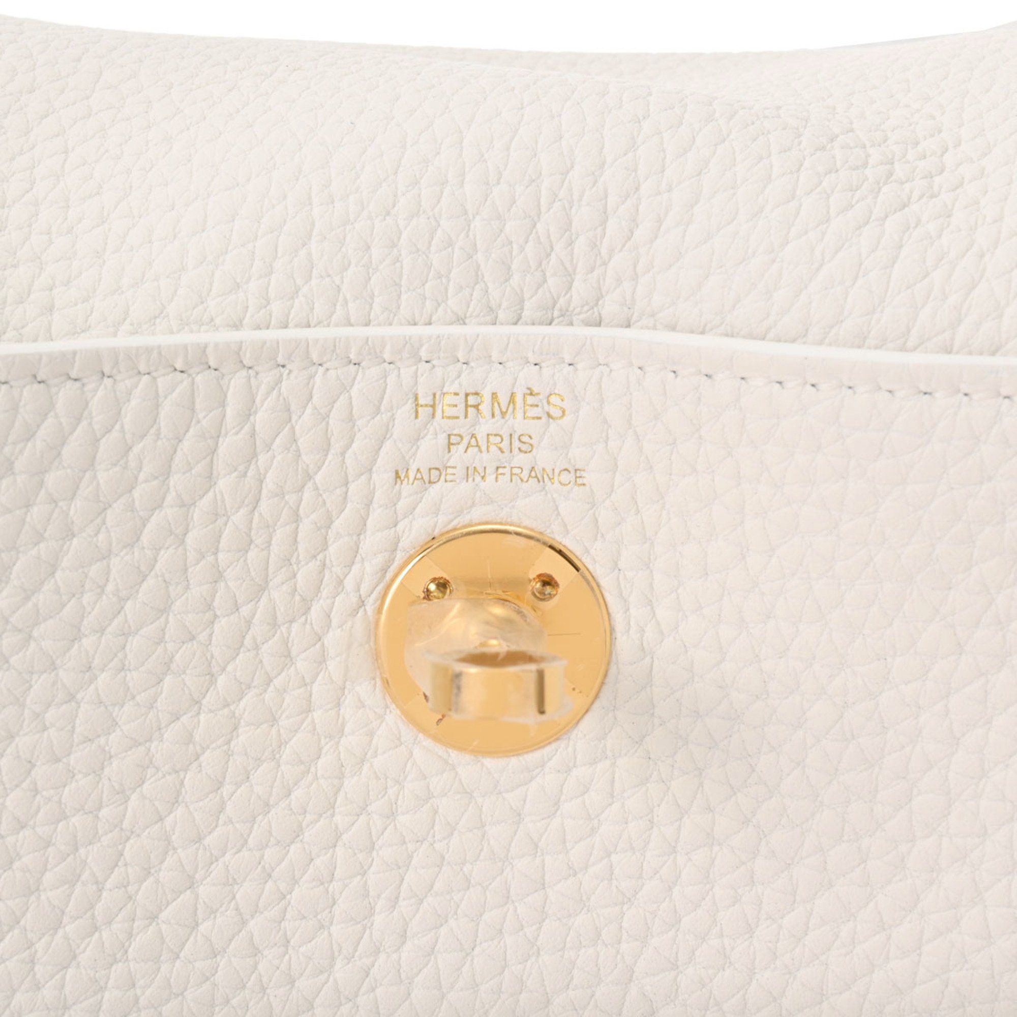 HERMES Lindy New White - B stamp (around 2023) Women's Taurillon Clemence shoulder bag
