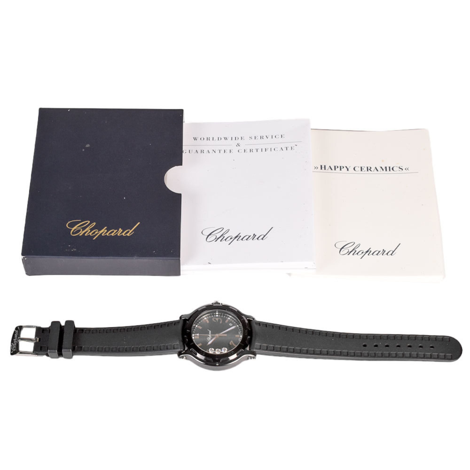 Chopard 8507 Heckel Limited 105 Happy Sport 3P Diamond Watch Quartz Black Dial Men's ITTW8ITKE8R2