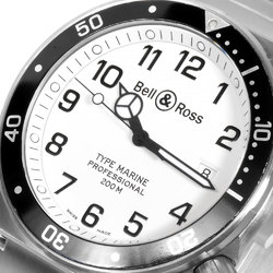 Bell & Ross Type Marine 410S Quartz Watch, White Dial, Men's ITV9IC6HLNVK