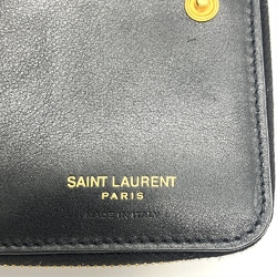 Saint Laurent Cassandra Bi-fold Wallet Enamel BND668288・0322 Black Quilted ITP1OM1II9XY