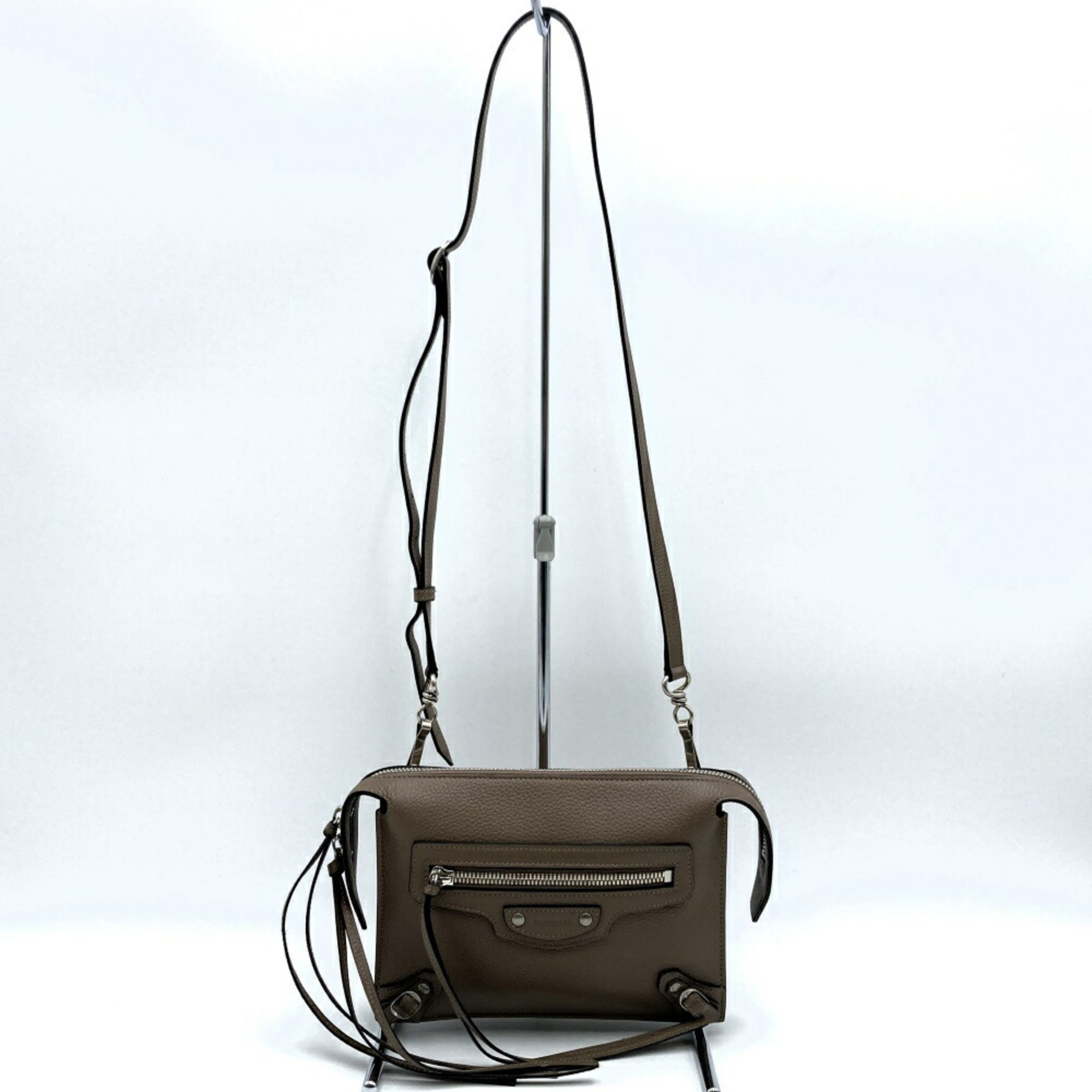 Balenciaga Shoulder Bag Brown Greige Leather Women's 655247 BALENCIAGA