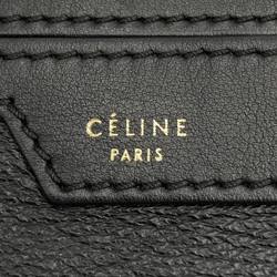 Celine Trapeze Handbag Shoulder Bag 2way Black Leather Women's CELINE