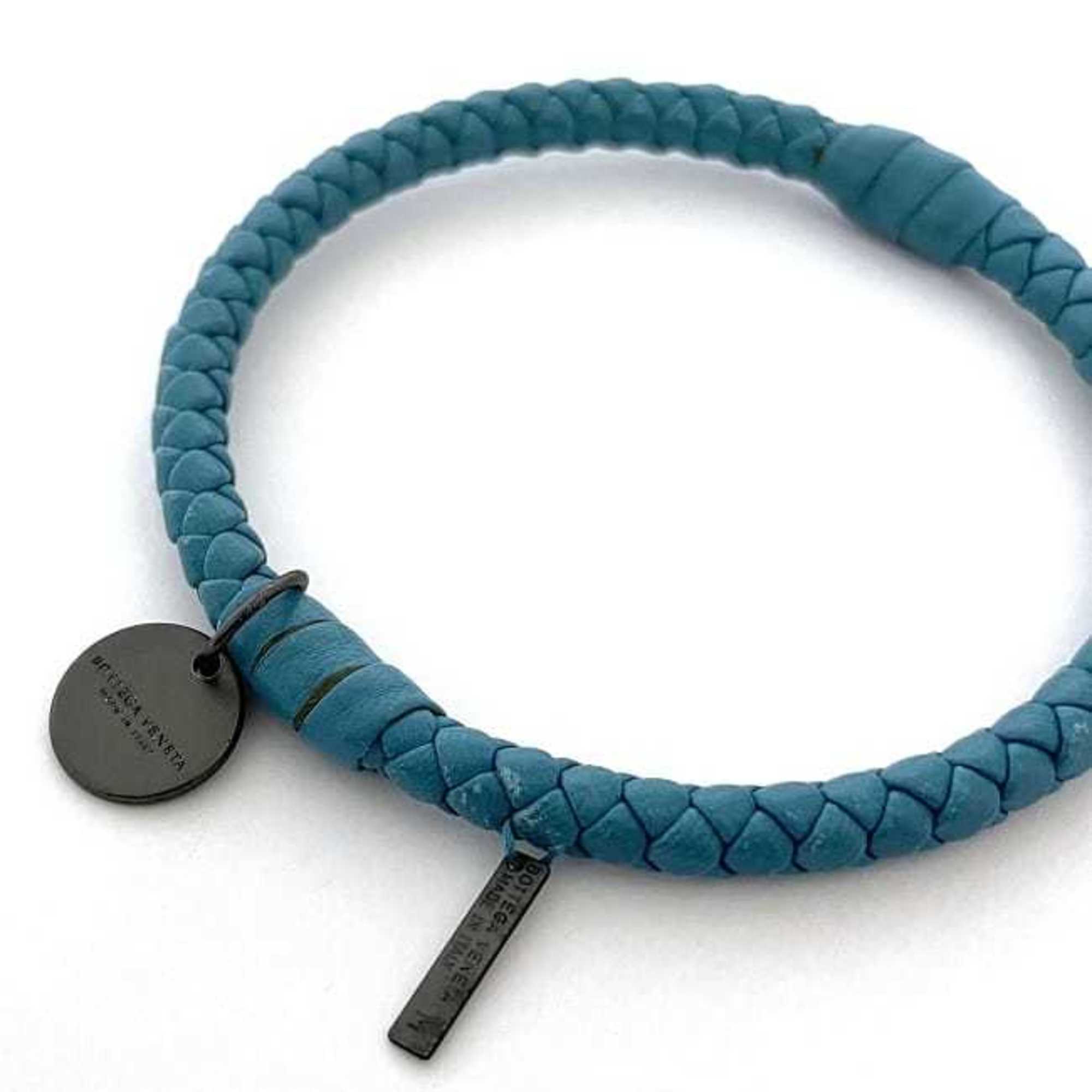 Bottega Veneta Bangle Light Blue Intrecciato ec-19881 Leather BOTTEGA VENETA Bracelet Women Men