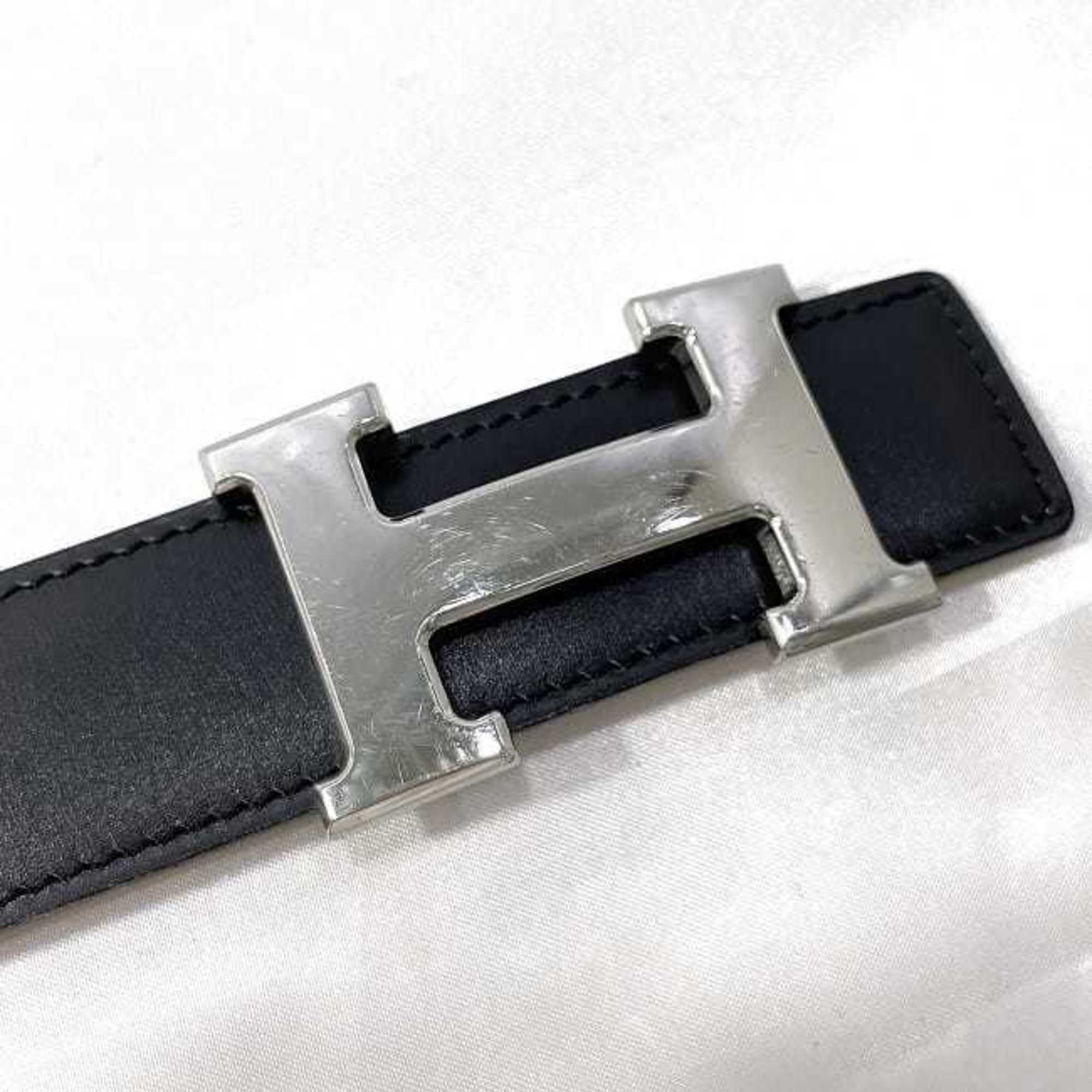 Hermes H-belt Black Camel Constance ec-19965 Waist belt Leather Box calf □G engraved HERMES Reversible 31mm Buckle Men's Women's Brown 70cm Made in 2003