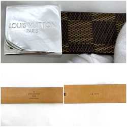 Louis Vuitton Belt Santur Carre Brown Damier Ebene M6803 f-19952 Waist 30mm Canvas Metal LB1012 LOUIS VUITTON Long LV