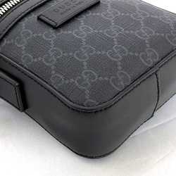 Gucci Shoulder Bag Grey Black GG Supreme 598103 f-19989 PVC Leather GUCCI Pochette Sherry Compact Unisex