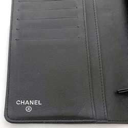Chanel Bi-fold Long Wallet Black Coco Mark ec-19907 16 Series Leather Caviar Skin 16048431 CHANEL Folding Women's