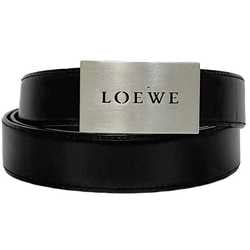 LOEWE Waist Belt Black ec-19894 Leather Buckle Retro