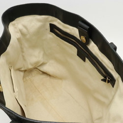 GUCCI GG Canvas Tote Bag Large Shoulder Leather Black 305585