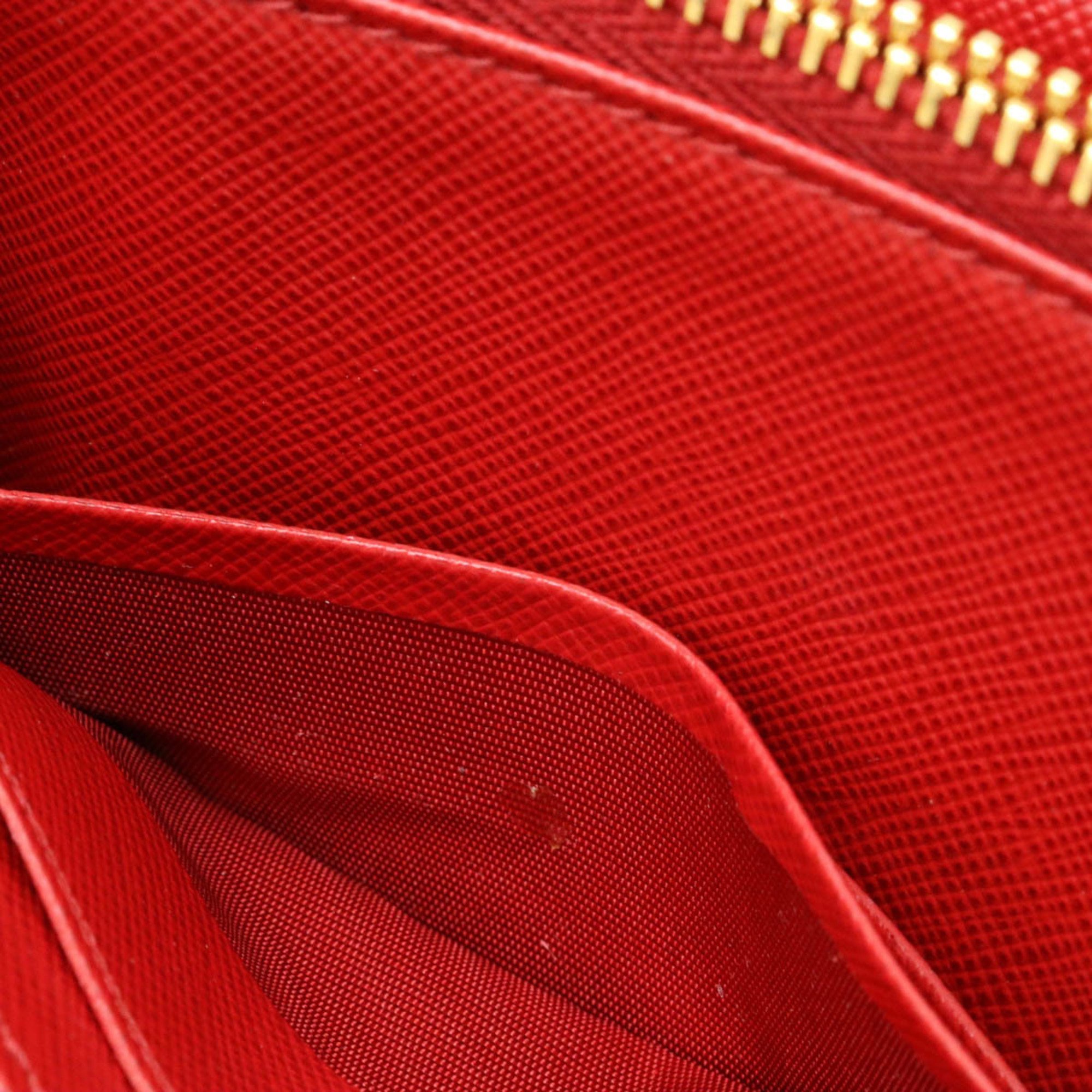 PRADA SAFFIANO METAL shoulder wallet, bag, clutch leather, red, 1M1361