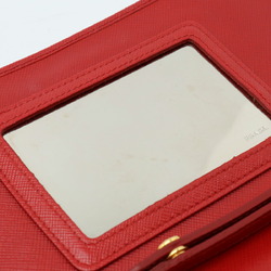 PRADA SAFFIANO METAL shoulder wallet, bag, clutch leather, red, 1M1361