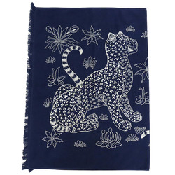 HERMES Leopards Towel Bath Beach Mat Leopard Animal Print 100% Cotton Navy