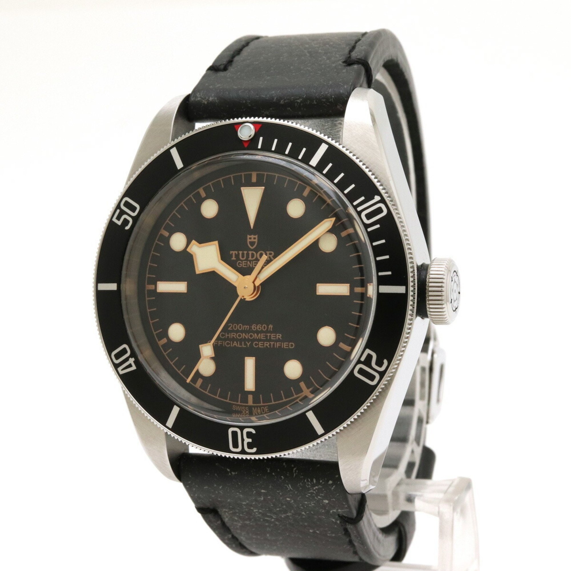 TUDOR Black Bay Fifty-Eight Dial Stainless Steel Leather Strap AT Automatic Self-Winding Wristwatch 79230N