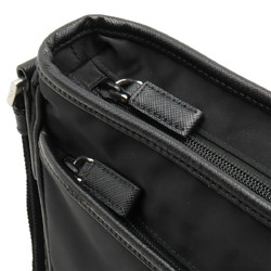 PRADA Prada Jacquard Shoulder Bag Nylon Leather NERO Black 2VH797
