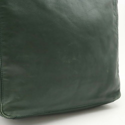 CHANEL Coco Mark Tassel Tote Bag Shoulder Leather Dark Green